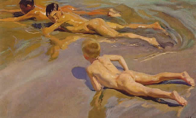 Ni&ntilde;os en la playa