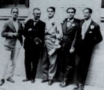 Federico García Lorca junto a Dalí, José Moreno Villa, Buñuel y José Rubio Sacristán (1926)