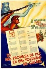 Cartel del Gobierno de la República prometiendo la paz 