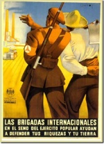 Cartel alusivo a las Brigadas Internacionales que defendieron la Republica Española