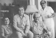 Gabriel Garc&iacute;a M&aacute;rquez , Germ&aacute;n Vargas y los hermanos de Olga: Alicia y William.